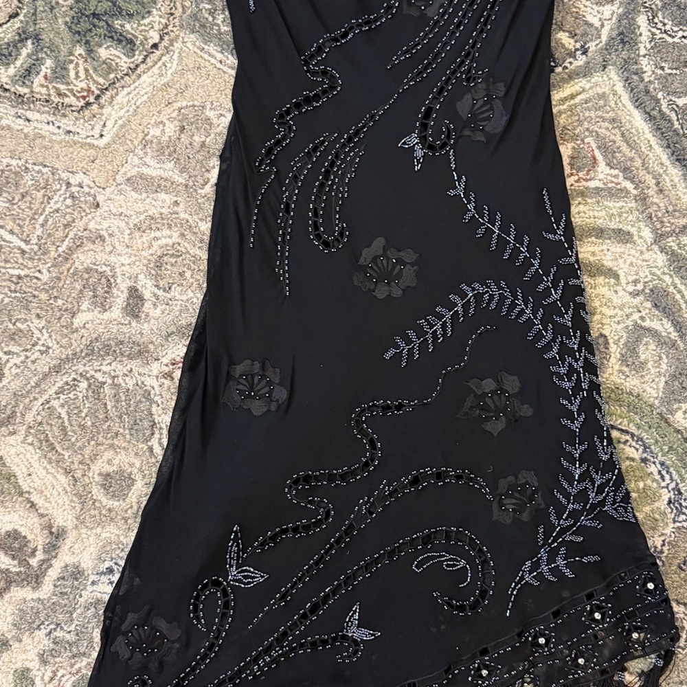 Sue Wong Nocturne 100% Silk Beaded Black Cocktail Dress Black 4 Small XS - Picture 2 of 15